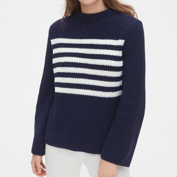 Gap Women's Stripe Bell Sleeve Sweater Petite Size S - Picture 1 of 9